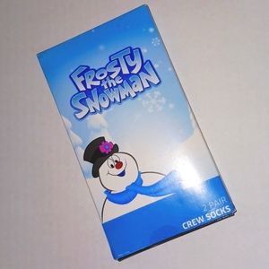 2 crew socks Frosty the Snowman Looks VHS tape but slide-out box Women's 5-10